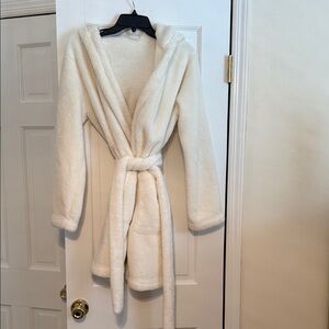 Elegant Cream Teddy Jacket with Belt